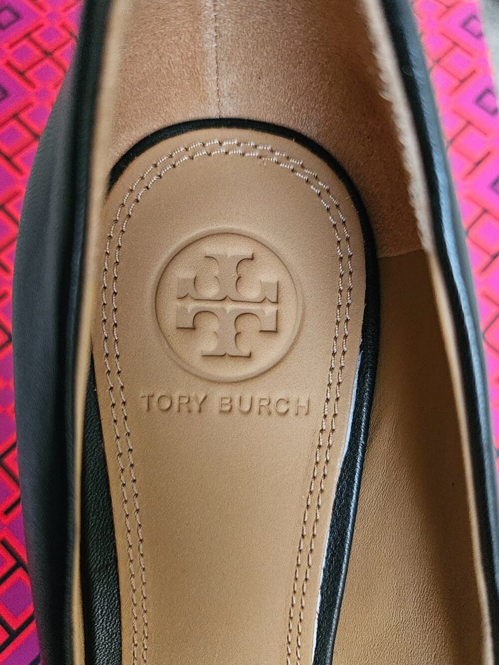 NIB Tory Burch Chelsea 65mm Wedge Pumps Black Napa Leather 8 - Picture 8 of 11
